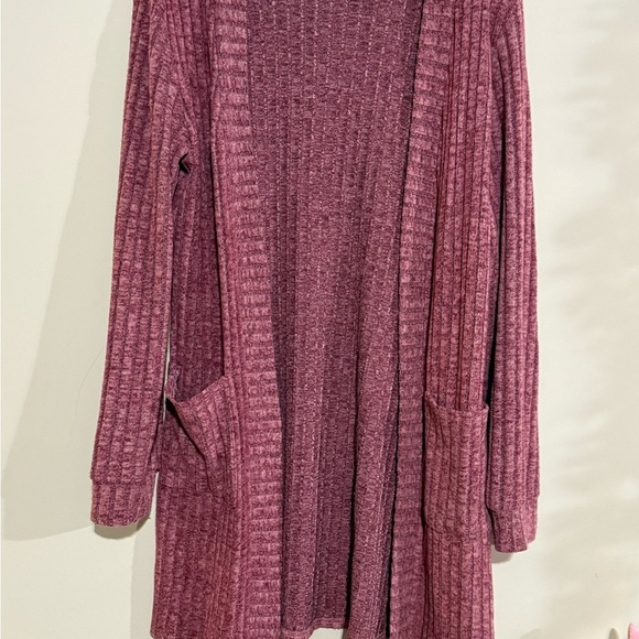 Purple Cardigan Sweater Cozy Knit - Picture 2 of 4